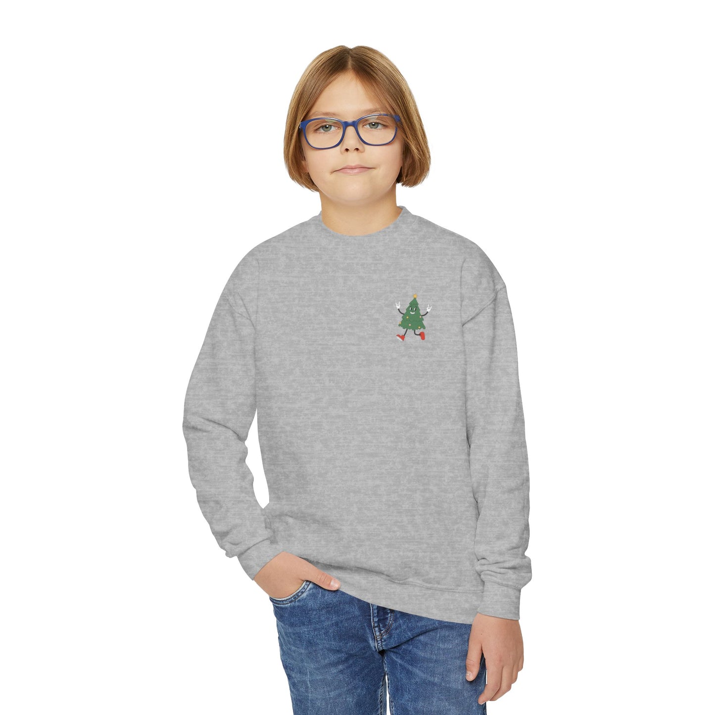 The reason for the season Christmas Tree Youth Sweatshirt