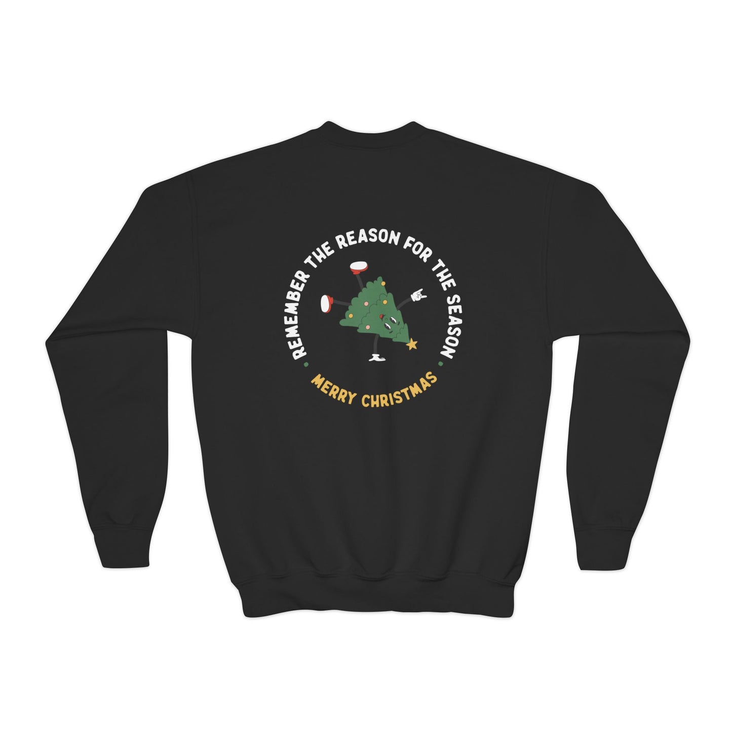 The reason for the season Christmas Tree Youth Sweatshirt