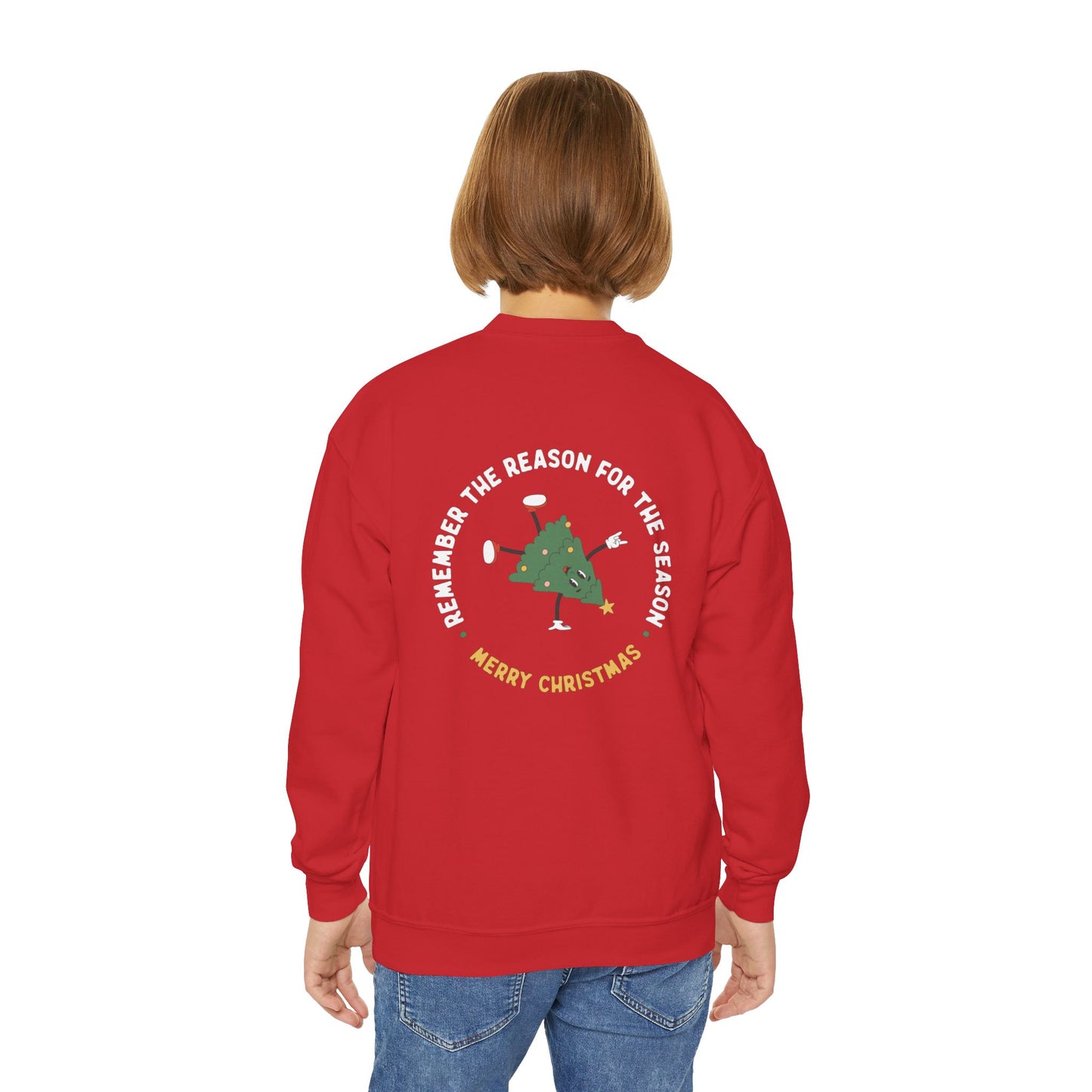 The reason for the season Christmas Tree Youth Sweatshirt