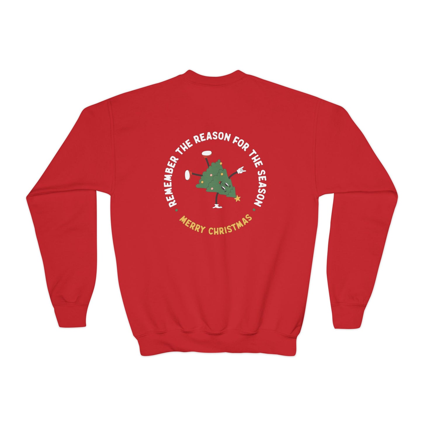 The reason for the season Christmas Tree Youth Sweatshirt