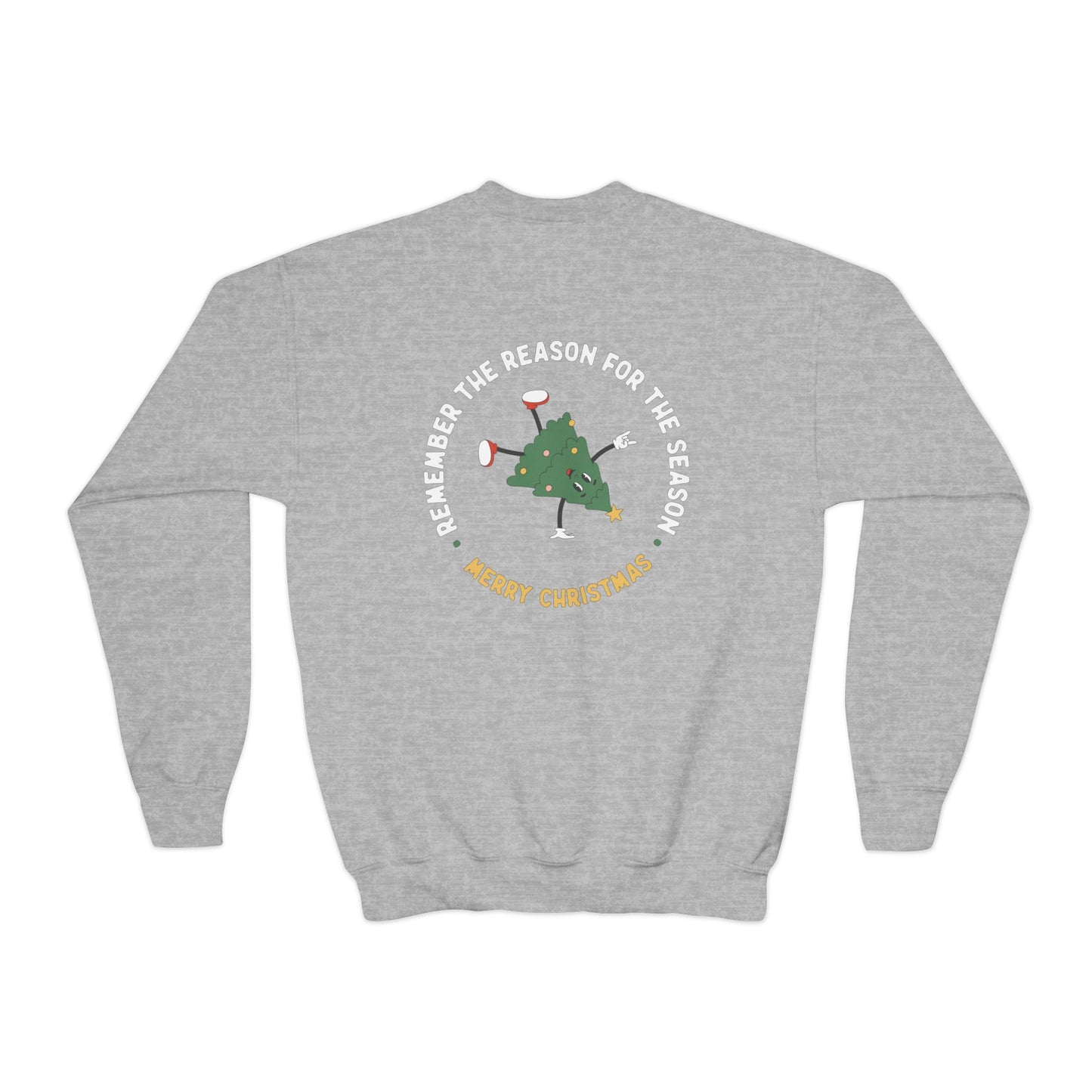 The reason for the season Christmas Tree Youth Sweatshirt